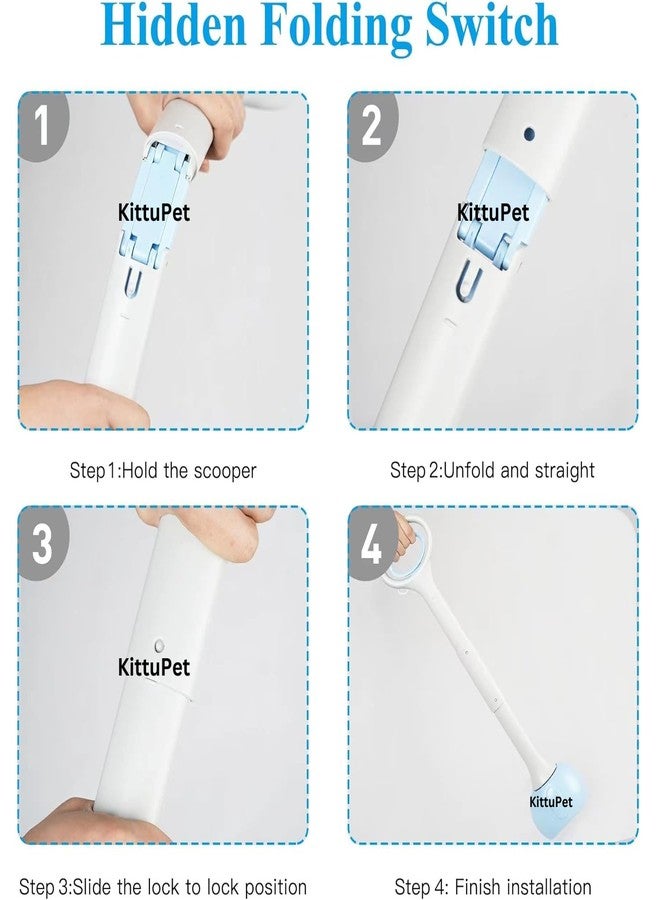 KittuPet Dog Pooper Scooper Long Handle Foldable Pet Pooper Scooper Attached with Poop Bag - Image 4